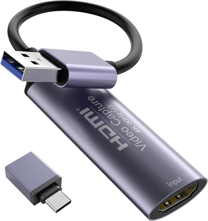 Dbilida Video Capture Card, Stream and Record in YUY2 1080P 60FPS USB 3.0 HDMI to USB A/USB C, HDMI Capture Card for Nintendo Switch, PS5, PS4/Pro, Xbox Series X/S, Xbox One X/S, in OBS and More - Image 1